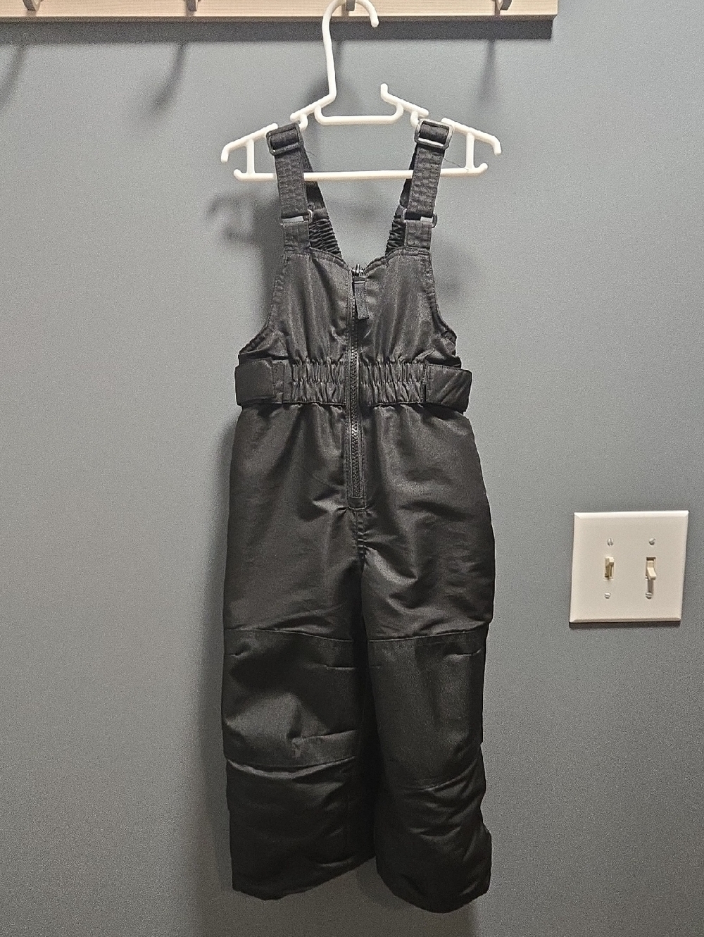 Kids Unisex Black Insulated Snow Bib Overalls